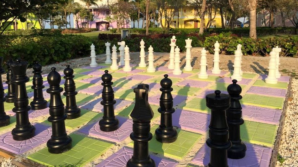 Life sized chess and checkers